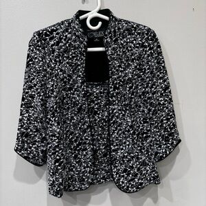 Alex Evenings Mandarin Glitters Two Pc. Padded Top Women’s Size Small-Petite